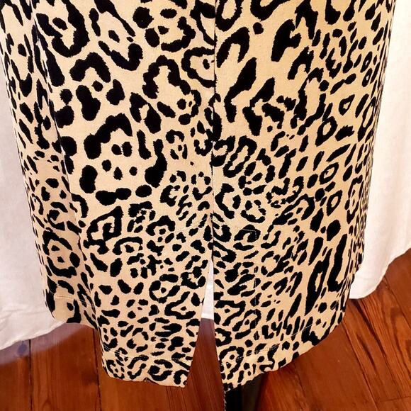 Chico's Cheetah Print Mock Neck Midi Shift Stretch Dress | Size 3 (16/18) | NWT - Picture 5 of 10